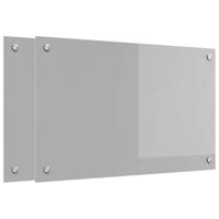 VidaXL Keuken spatscherm 2 pcs lichtgrijs 80 x 50 cm gehard glas - thumbnail