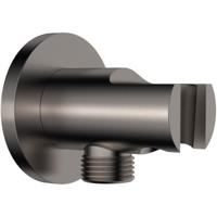 Wiesbaden Wand Aansluitbocht met Handdouchehouder Rond 1/2" Gunmetal - thumbnail