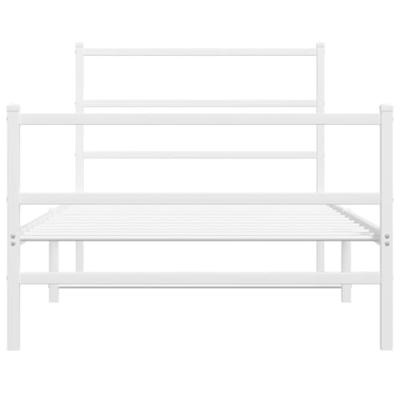 Bedframe met hoofd- en voeteneindemetaal wit 100x190 cm Bedframe met hoofd- en voeteneindemetaal wit 100x190 cm