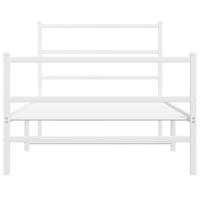 Bedframe met hoofd- en voeteneindemetaal wit 100x190 cm - thumbnail