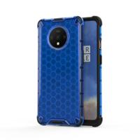 Voor OnePlus 7T schokbestendige honingraat PC + TPU case (blauw) - thumbnail