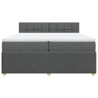 Boxspring met matras stof donkergrijs 200x200 cm - thumbnail