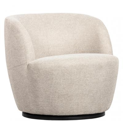 WOOOD Draaifauteuil 'Serra' Woven, kleur Off White WOOOD Draaifauteuil 'Serra' Woven, kleur Off White