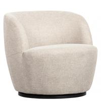 WOOOD Draaifauteuil 'Serra' Woven, kleur Off White - thumbnail
