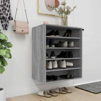 VidaXL Schoenenkast 60x35x70 cm bewerkt hout grijs sonoma eikenkleurig - thumbnail
