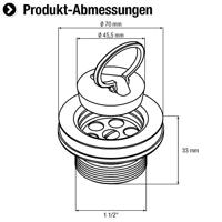 Cornat Afvoerplug Spoelbak 70Mm 3/2 (400) - T352004R - thumbnail