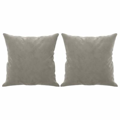 VidaXL Sierkussens 2 st 40x40 cm fluweel lichtgrijs