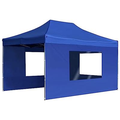 Partytent inklapbaar met wanden 4,5x3 m aluminium blauw Partytent inklapbaar met wanden 4,5x3 m aluminium blauw
