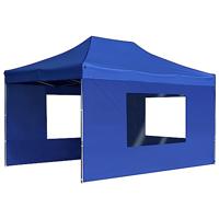 Partytent inklapbaar met wanden 4,5x3 m aluminium blauw - thumbnail
