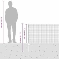 VidaXL Hek met paal grijs 0,8 x 10 m staal en pvc - thumbnail