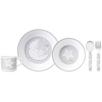 Saro Eetset Little Stars Melamine 5-delig Wit/grijs - thumbnail