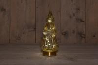 B.O.T. Tree Glass 10X23,5 cm Amber With Golden Base 10Led kerstverlichting Anna's Collection - Annas collection - thumbnail