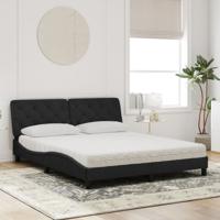 Bed met matras fluweel zwart 180x200 cm - thumbnail