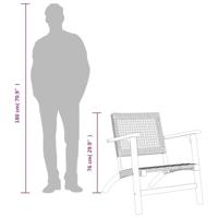 Tuinnstoelen 2 st poly rattan en acaciahout zwart - thumbnail