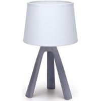 Stijlvolle LED Tafellamp - E14 Fitting - Mat Grijs Kunststof Lamp - thumbnail