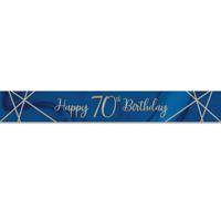 Foliebanner 70 jaar Navy Blauw/Goud (275cm) - thumbnail