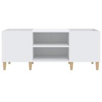 Platenkast 121x38x48 cm bewerkt hout wit - thumbnail