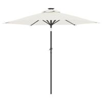 VidaXL Parasol met stalen paal 225x225x212 cm wit - thumbnail