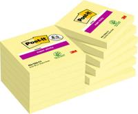 Post-It Super Sticky Notes, 90 vel, ft 76 x 76 mm, geel, 8 + 4 GRATIS - thumbnail