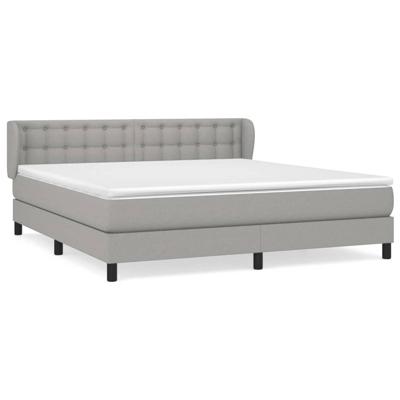 Boxspring met matras stof lichtgrijs 160x200 cm