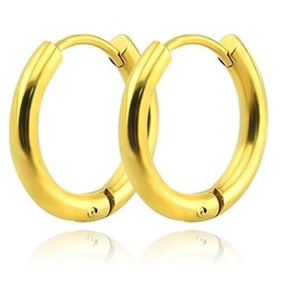 Smalle edelstaal oorringen Goudkleurig-20mm