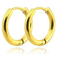 Smalle edelstaal oorringen Goudkleurig-20mm - thumbnail