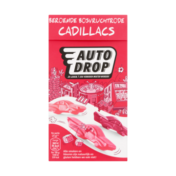 Autodrop Beroemde bosvruchtrode cadillacs 280 Gram Autodrop Beroemde bosvruchtrode cadillacs 280 Gram