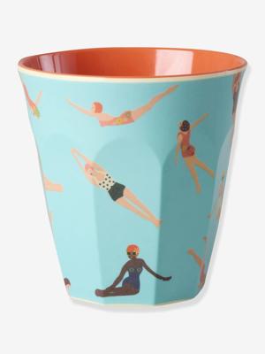 RETRO SWIMSTER melamine beker 250 ml RICE hemelsblauw