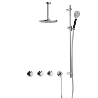 Hotbath Cobber - CB7067 - Inbouw Regendoucheset - Chroom - 2 Stopkranen - Thermostatisch - Plafondbuis 15 cm - Hoofddouche 200 mm - Ronde Handdouche 3 Standen - Glijstang 900 mm - Waterbesparend