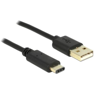 Delock 83327 USB-kabel USB 2.0 USB-A stekker, USB-C stekker 2.00 m Zwart