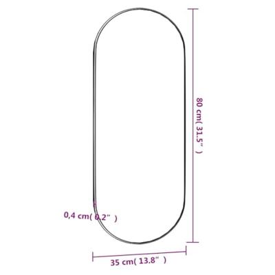 VidaXL Wandspiegel 35x80 cm ovaal glas