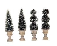 Lemax cone-shaped & sculpted topiaries s/4 kerstdorp accessoire 2003 - thumbnail