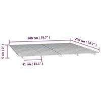 Bedframe massief grenenhout zwart 200x200 cm - thumbnail