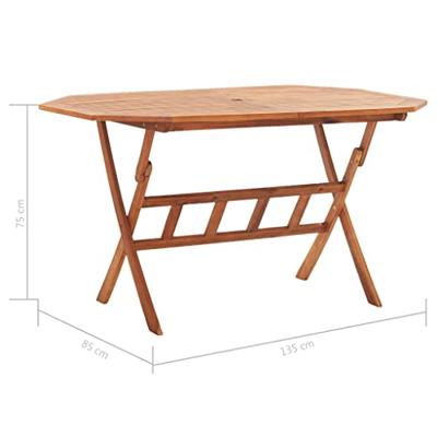 VidaXL Tuintafel inklapbaar 135x85x75 cm massief acaciahout VidaXL Tuintafel inklapbaar 135x85x75 cm massief acaciahout