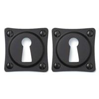 De Oude Deurklink Sleutelrozet - Vierkant mat zwart - thumbnail