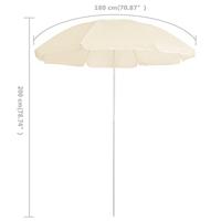 Parasol met stalen paal 180 cm zandkleurig - thumbnail