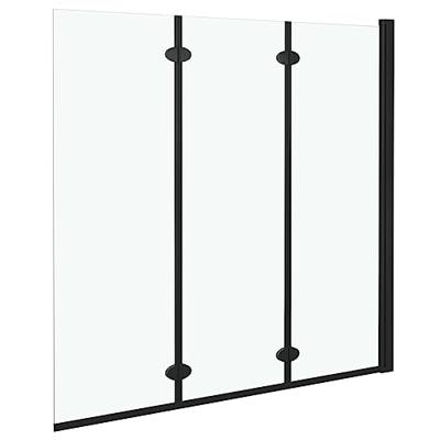 VidaXL Douchewand inklapbaar 3 panelen 130x138 cm esg zwart VidaXL Douchewand inklapbaar 3 panelen 130x138 cm esg zwart