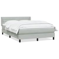 Boxspring met matras fluweel lichtgrijs 140x210 cm - thumbnail