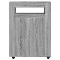 Badkamerkast smal met wielen bewerkt hout grijs sonoma eiken - thumbnail