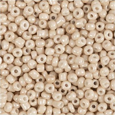 Creativ Company Rocailles, d 3 mm, afm 8/0, gatgrootte 0,6-1,0 mm, beige, 25 gr/ 1 doos