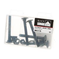 Slotbouten zwart m8X70 Blister(5) - thumbnail
