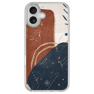 iPhone 16 hybride hoesje - Abstract terracotta