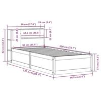 Bedframe zonder matras massief grenenhout 90x200 cm - thumbnail