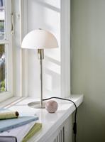 Kleine tafellamp wit & geborsteld staal met E14 fitting en schakelaar Norlux Ellen 20 40 cm - thumbnail