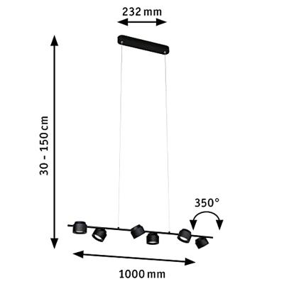 Paulmann Puric Pane I 79773 LED-hanglamp LED 28 W Zwart Paulmann Puric Pane I 79773 LED-hanglamp LED 28 W Zwart