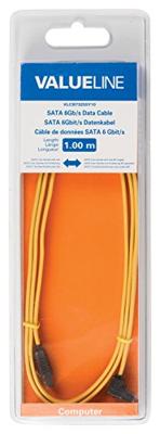 Valueline VLCB73255Y10 - SATA-kabel (1 m, SATA III, SATA 7-pin, SATA 7-pin, vrouwelijke connector/vrouwelijke connector, geel)