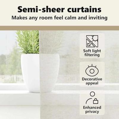 Voile Gordijn met gordijnen 2 pcs Crème 175 x 140 cm Polyester