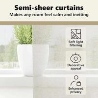 Voile Gordijn met gordijnen 2 pcs Crème 225 x 140 cm Polyester - thumbnail