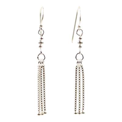 Zilveren Dakini Oorhanger met Drie Kettinkjes SP32400 Zilveren Dakini Oorhanger met Drie Kettinkjes SP32400