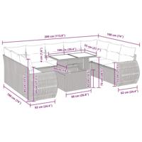 10-delige Loungeset met kussens poly rattan beige - thumbnail